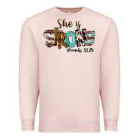 Pale Pink She Is Strong Proverbs 31 25 Premium Sweatshirt - FaDigitalArtStudio
