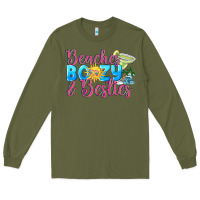 Army Green Beaches boozy besties Summer Long Sleeve Tee - NancyCooperArtShop