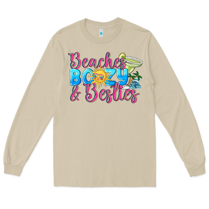 Beaches Boozy Besties Summer Long Sleeve Tee by NancyCooperArtShop | Teevron