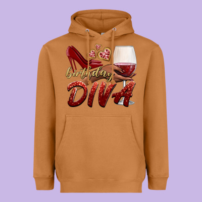 Birthday Diva Heavyweight Hoodie Designed By Bundleandbundleshop