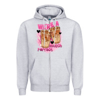 Heather Grey We're a perfect match Valentine's Day Zipper Hoodie - FaDigitalArtStudio