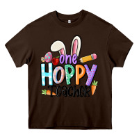 Chocolate Brown one hoppy teacher Heavy Core Tee - MaliasSmallBusiness