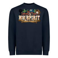 Navy Small town big spirit Baseball Heavyweight Sweatshirt - HowdyJamesFarm