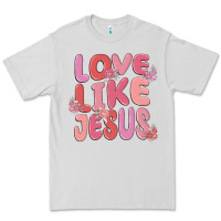 Dove Grey love like jesus Premium Tee - MaliasSmallBusiness