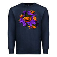 Navy halloween pumpkin patch  1 Premium Sweatshirt - BundleAndBundleShop