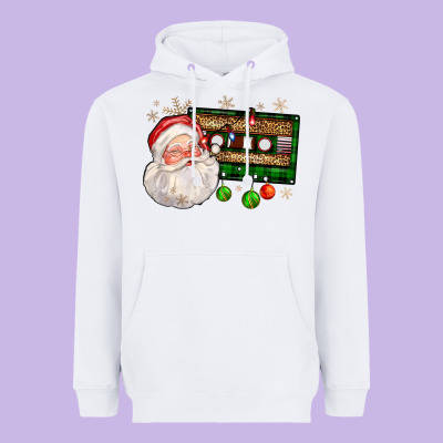 Santa Cassette Heavyweight Hoodie Designed By Fadigitalartstudio
