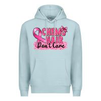 Blue Mist Breast Cancer Chemo hair don't care Premium Hoodie - FaDigitalArtStudio