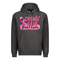 Charcoal Heather Breast Cancer Chemo hair don't care Premium Hoodie - FaDigitalArtStudio