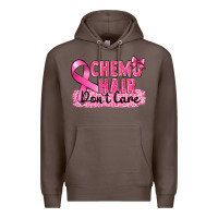 Coffee Breast Cancer Chemo hair don't care Premium Hoodie - FaDigitalArtStudio