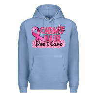 Colony Blue Breast Cancer Chemo hair don't care Premium Hoodie - FaDigitalArtStudio