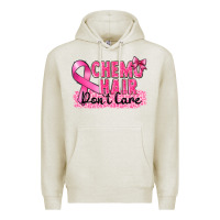 Oatmeal Heather Breast Cancer Chemo hair don't care Premium Hoodie - FaDigitalArtStudio