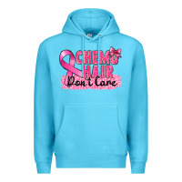 Ocean Blue Breast Cancer Chemo hair don't care Premium Hoodie - FaDigitalArtStudio