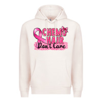 Pale Pink Breast Cancer Chemo hair don't care Premium Hoodie - FaDigitalArtStudio