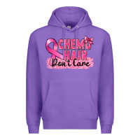 Purple Breast Cancer Chemo hair don't care Premium Hoodie - FaDigitalArtStudio
