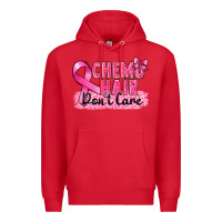 Red Breast Cancer Chemo hair don't care Premium Hoodie - FaDigitalArtStudio