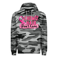 Slate Camo Breast Cancer Chemo hair don't care Premium Hoodie - FaDigitalArtStudio