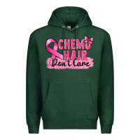 Sports Green Breast Cancer Chemo hair don't care Premium Hoodie - FaDigitalArtStudio