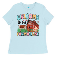 Baby Blue welcome to our farmhouse Ladies Tee - MaliasSmallBusiness