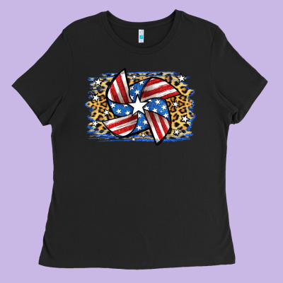 4th Of July Pinwheel Ladies Tee Designed By Jasminsmagicworld