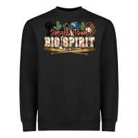 Black Small town big spirit Baseball Heavyweight Sweatshirt - HowdyJamesFarm