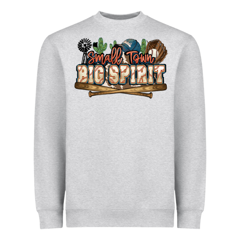 Small Town Big Spirit Baseball Heavyweight Sweatshirt by HowdyJamesFarm | Teevron