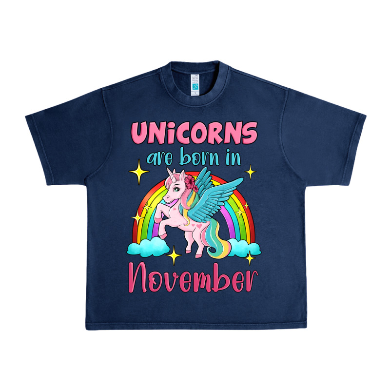 Unicorns Are Born In November Urban Heavy Tee by Jasminsmagicworld | Teevron