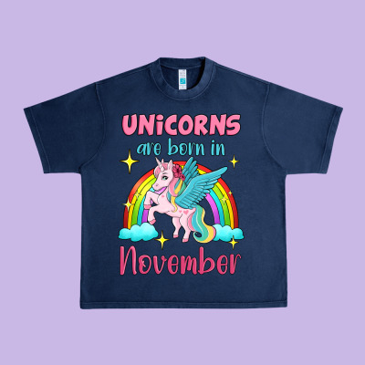 Unicorns Are Born In November Urban Heavy Tee Designed By Jasminsmagicworld