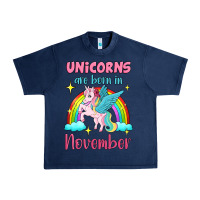 Navy unicorns are born in november Urban Heavy Tee - Jasminsmagicworld