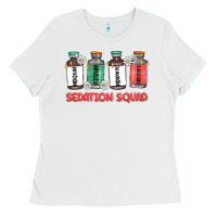White sedation squad Ladies Tee - MaliasSmallBusiness
