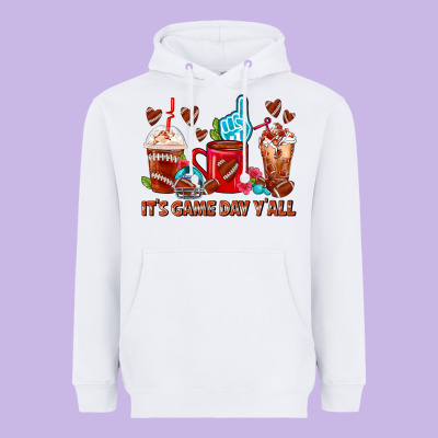 American Football Coffee Cups Heavyweight Hoodie Designed By Fadigitalartstudio