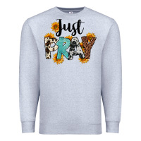 Heather Grey Just Pray Premium Sweatshirt - FaDigitalArtStudio