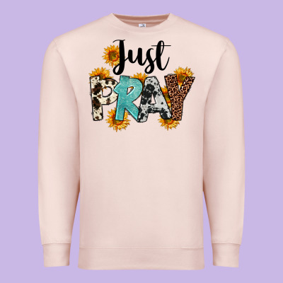 Just Pray Premium Sweatshirt Designed By Fadigitalartstudio