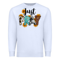 White Just Pray Premium Sweatshirt - FaDigitalArtStudio