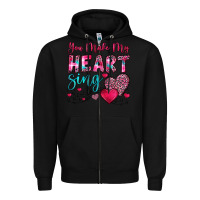Black you make my heart sing Zipper Hoodie - OliviaCreatesArt