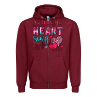 Burgundy you make my heart sing Zipper Hoodie - OliviaCreatesArt