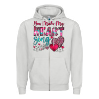 Dove Grey you make my heart sing Zipper Hoodie - OliviaCreatesArt