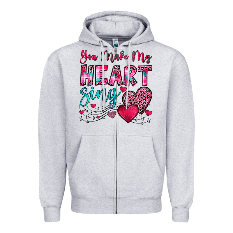 You Make My Heart Sing Zipper Hoodie by OliviaCreatesArt | Teevron