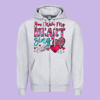 You Make My Heart Sing Zipper Hoodie Designed By Oliviacreatesart