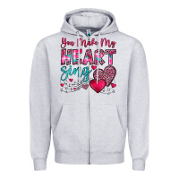 Heather Grey you make my heart sing Zipper Hoodie - OliviaCreatesArt