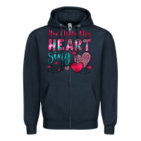 Navy you make my heart sing Zipper Hoodie - OliviaCreatesArt