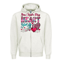 Oatmeal Heather you make my heart sing Zipper Hoodie - OliviaCreatesArt