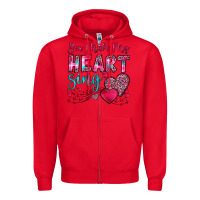 Red you make my heart sing Zipper Hoodie - OliviaCreatesArt