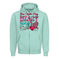 Seafoam you make my heart sing Zipper Hoodie - OliviaCreatesArt