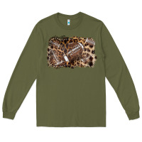 Army Green Football background leopard Long Sleeve Tee - NancyCooperArtShop