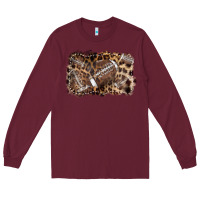 Burgundy Football background leopard Long Sleeve Tee - NancyCooperArtShop