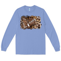 Colony Blue Football background leopard Long Sleeve Tee - NancyCooperArtShop