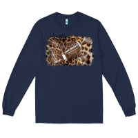 Navy Football background leopard Long Sleeve Tee - NancyCooperArtShop