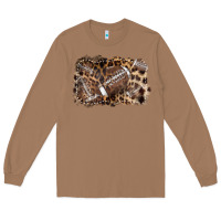 Toasted Coconut Football background leopard Long Sleeve Tee - NancyCooperArtShop