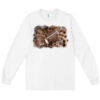 White Football background leopard Long Sleeve Tee - NancyCooperArtShop