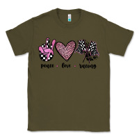 Army Green peace love racing Classic Tee - JahusDesignShop